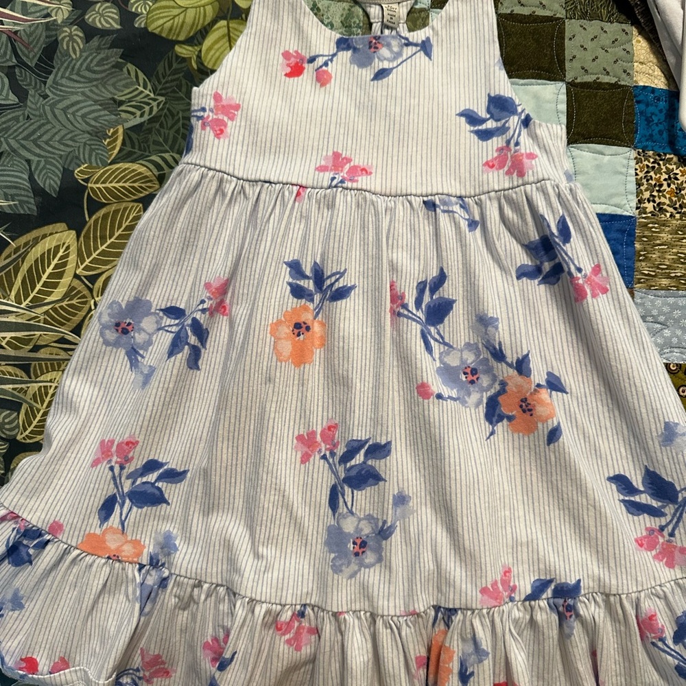 Floral Striped Kids Dress